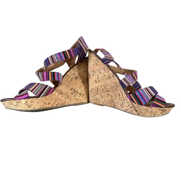 Chinese Laundry Z Marianne Multi-Colored Navajo Fabric Wedges Size 11 - Picture 2 of 6